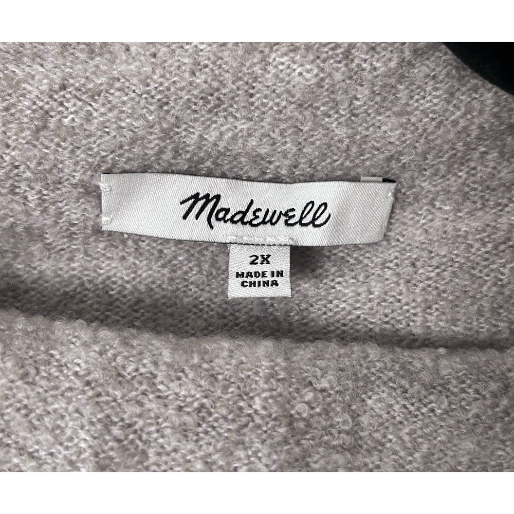 Madewell Women's Boucle Mock Neck Tunic Sweater Merino Wool Blend Size 2X NEW - Picture 8 of 14